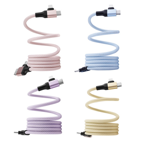 Cross-border new magnetic suction data cable fast charge 60W dual input dual output multi-function magnetic suction charging cable Type-C