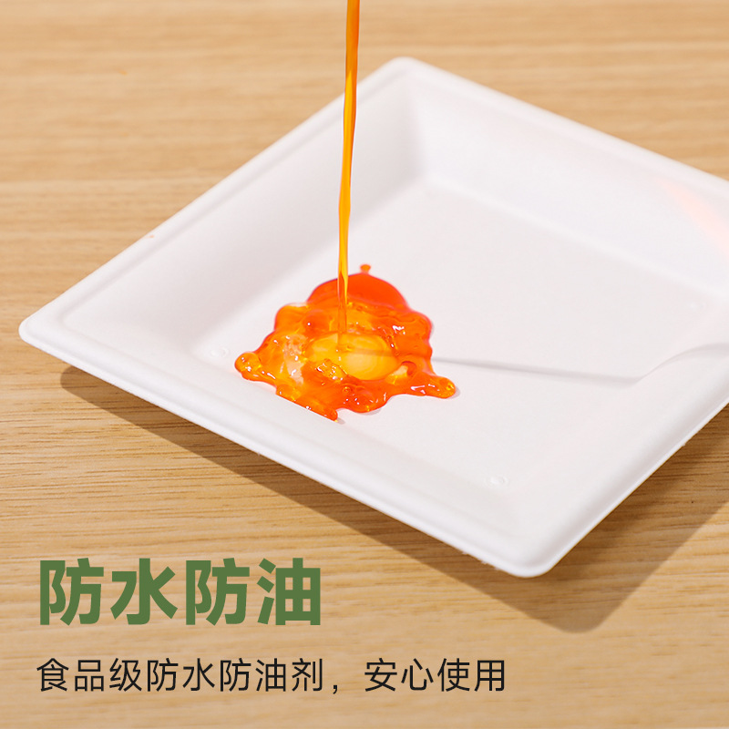 Caja de comidas desechable plato cuadrado al por mayor tazón de arroz, plato de sopa degradable, plato de ensalada, frutas con cubierta