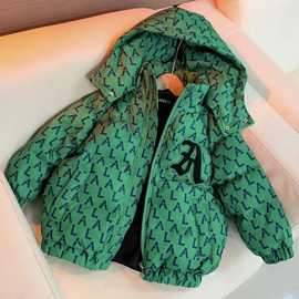 男童时尚韩版冬季新款加厚外套中大童洋气休闲宽松棉衣羽绒棉潮