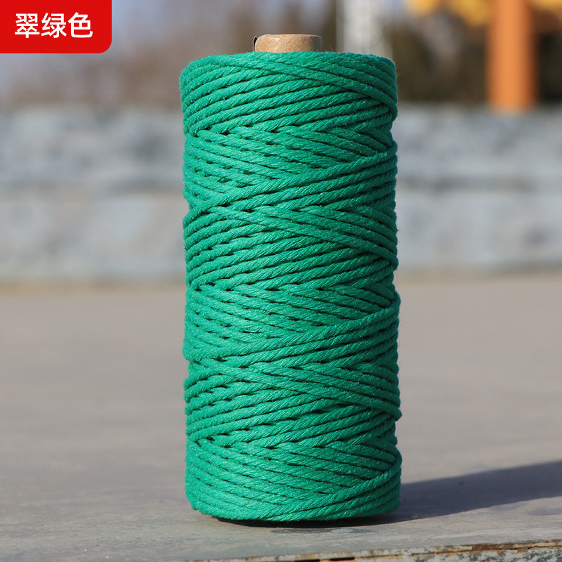 Cuerdas de algodón de color transfronterizas tejidas de algodón 2mm3mm4mm cuerdas de algodón hechas a mano cuerdas decorativas DIY cuerdas de algodón de color colgantes