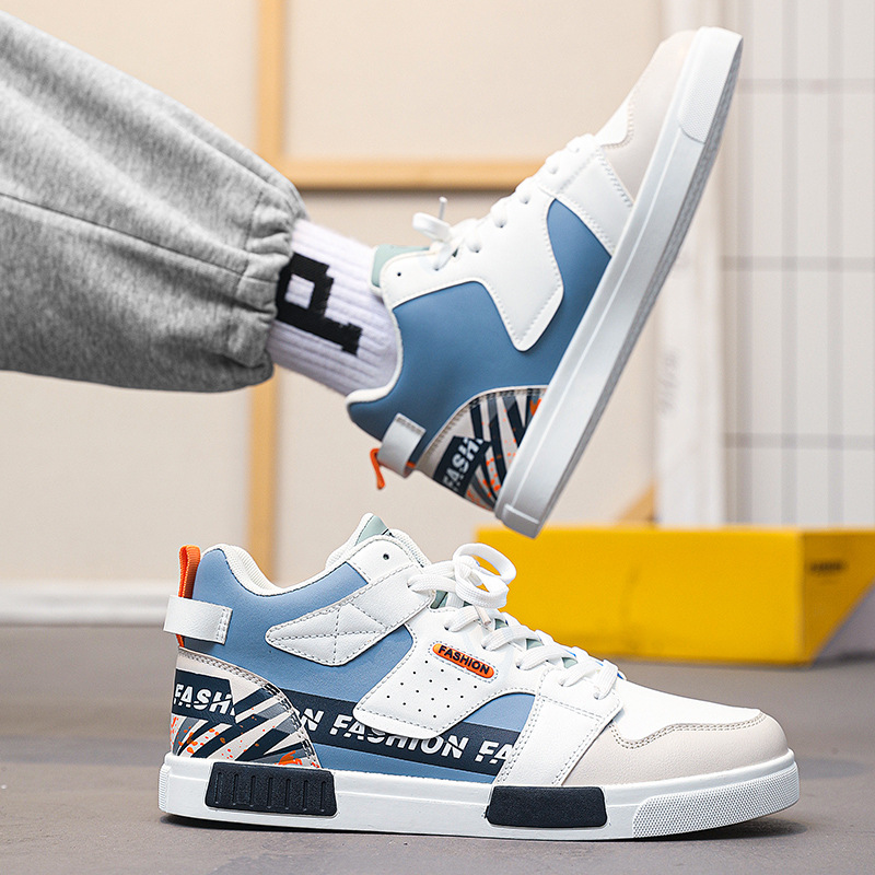 High-Top Men's Shoes 2025 New Autumn and Winter Air Force Sports and Leisure No. 1 Sneakers Cross-Border Large Size Student White Shoes