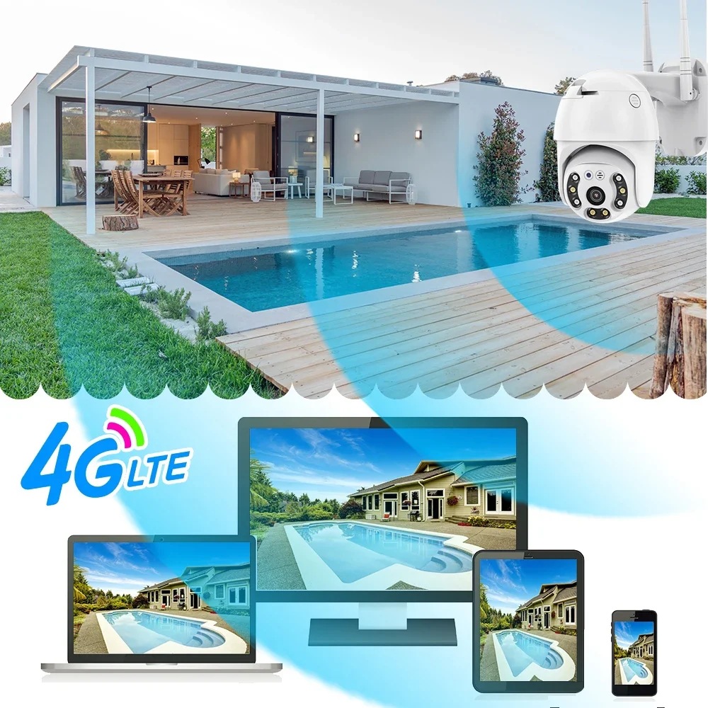 V380 cámara domo 3 millones de red inalámbrica WiFi inteligente al aire libre HD vigilancia seguridad 4G Cámara
