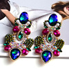 Capacious earrings from pearl, diamond, accessory, European style, wholesale