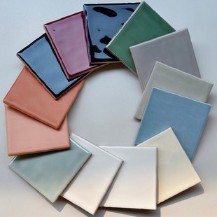 Casual Modern Small Tiles Blue Red Gradient Orange Bathroom Kitchen Small Square Tiles Handmade Tiles 100X100