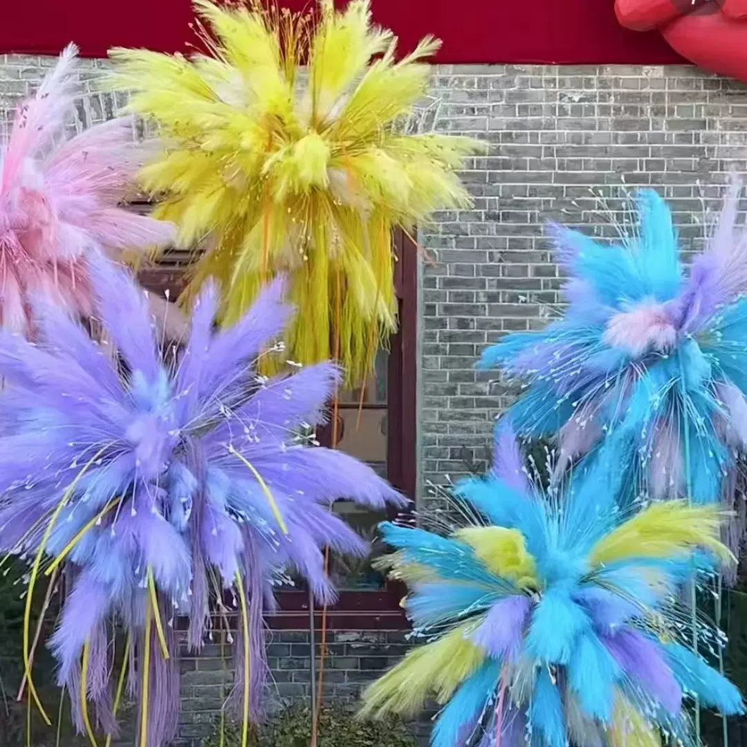 仿真芦苇网红烟花造型芦苇草仿真花年宵花新年装饰烟花仿真芦苇