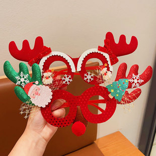 Children's Christmas Decorative Glasses Girls Cute Elk Festival Dress Up Atmosphere Sense Decorations Little Girl Party
