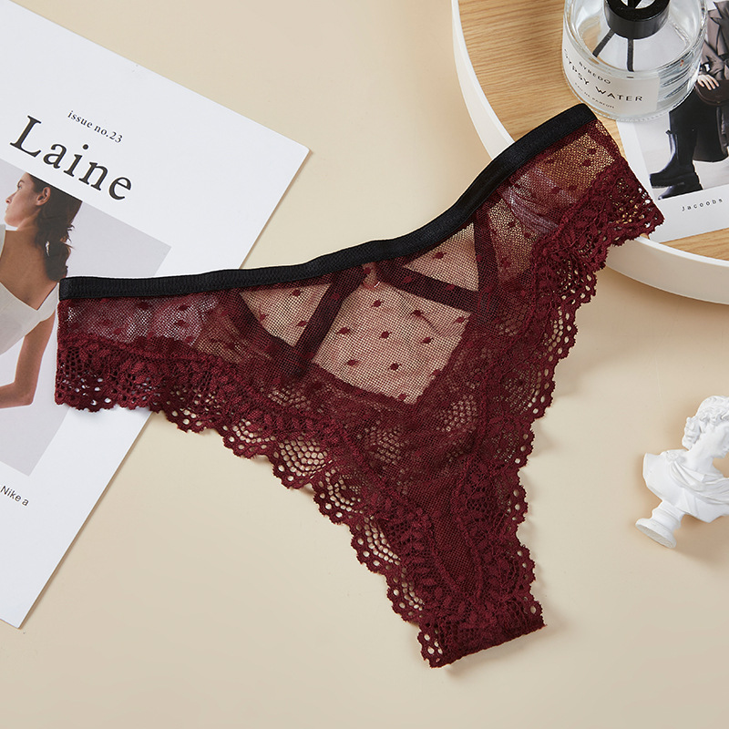 El comercio Exterior de Europa y América del cordón Tanga T pantalones las mujeres sin fisuras tentación sexy Plus size malla transparente ropa interior