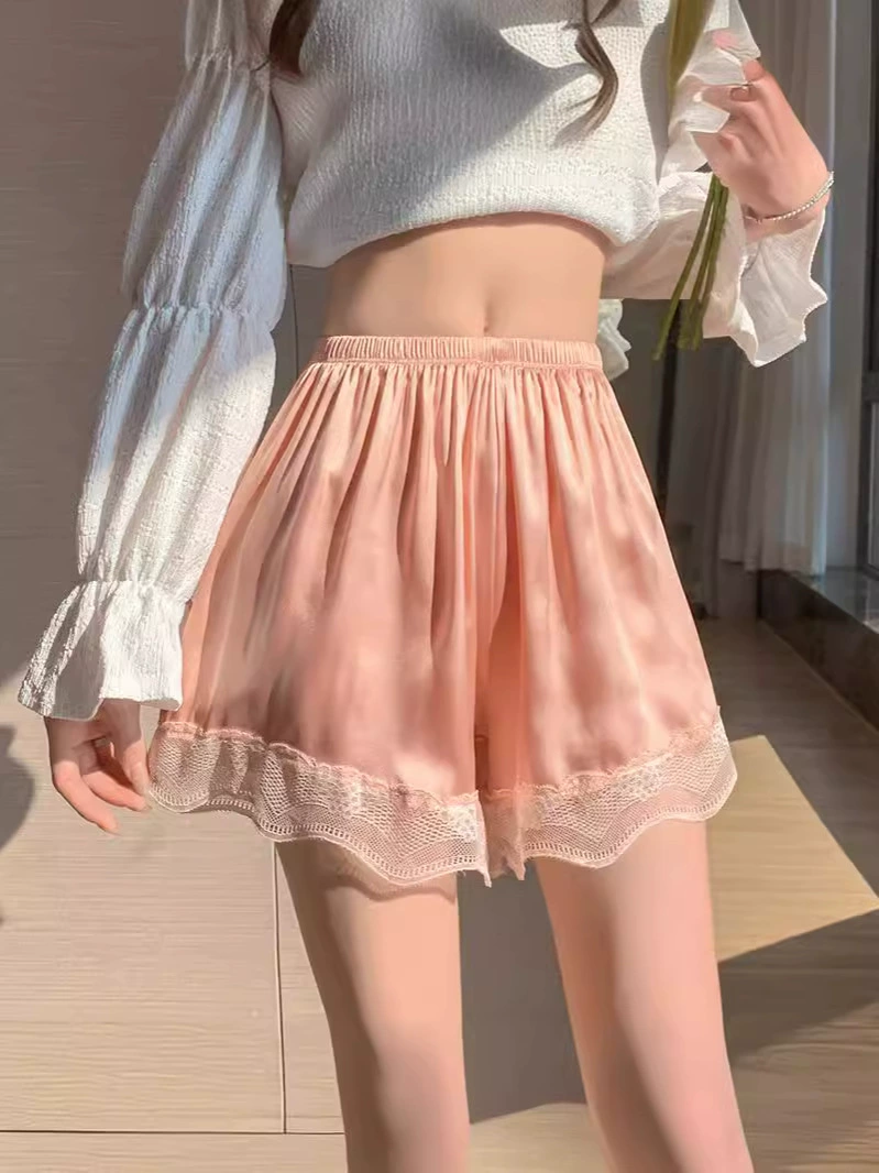 Безрояльные нижние белье с кружевной отделкой по линии талии (свободный крой) — тонкие защитные леггинсы, размеры M–XL