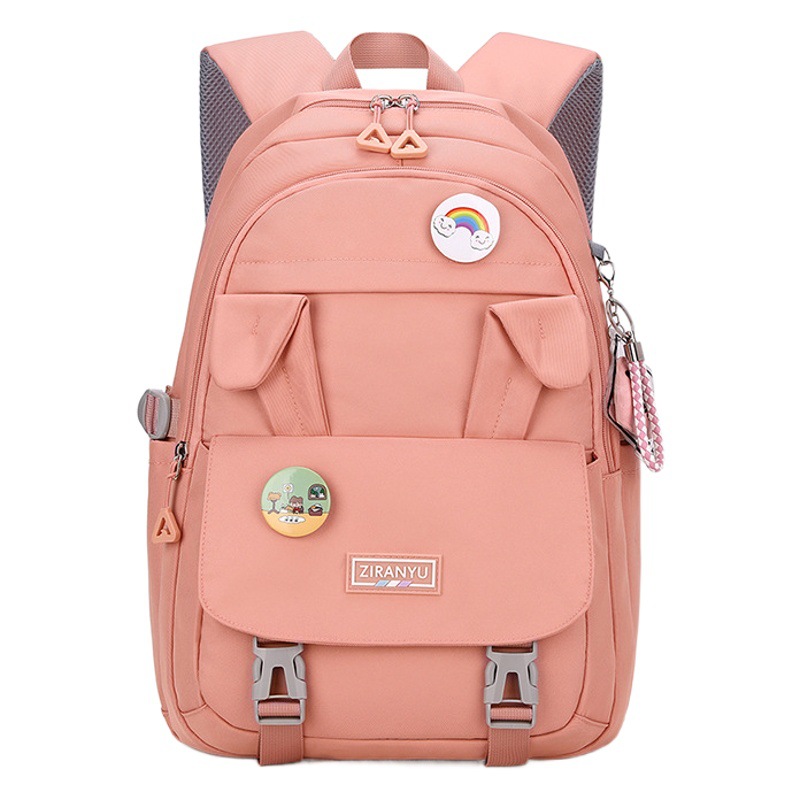 Peces naturales de una sola pieza de entrega estilo universitario mochila estudiante de escuela secundaria mochila de gran capacidad chica de moda protección de la columna vertebral