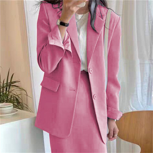 Han Fan chic suit coat for women 2026 spring and autumn new women's women's high-waist skirt professional commuting two-piece set