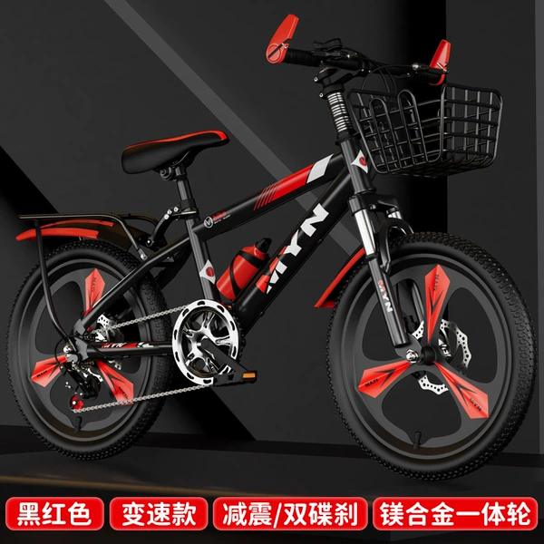 Red shock-absorbing bike shifter (brake handle) disc brake