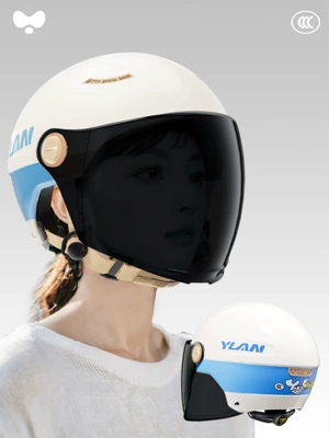 Helmet, Motosiklet kaskı (dəbilqə) - 3c-jieyu-blue-sunscreen-long-mirror-class-a-new-national-standard-one-size-fits-all
