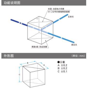 OptoSigma西格玛光机 CSMH-30-550 电介质膜立方体半反射镜