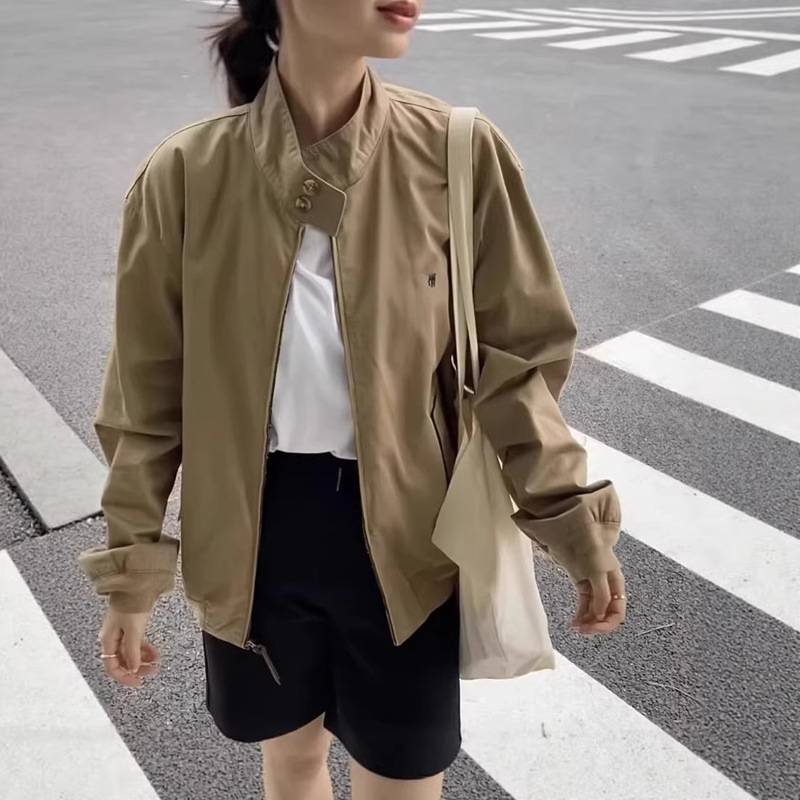 Rl Ralph Lauren Vintage Pure Cotton Harrington Polo Jacket for Women and Couples with Embroidery