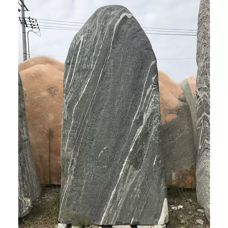 泰山石庭院影壁石迎门石影背墙大型景观石校园村标牌刻字门牌石头