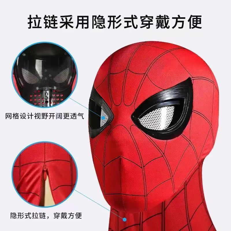 スパイダーマン フード 電動点滅タッチ発光マスク マイルズ ハロウィン cos ボーイ フード おもちゃ|undefined