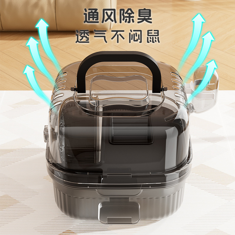 Jaula de hámster anti-jailbreak portátil doble espacio grande pequeña mascota villa de lujo portátil caja de cría de oso dorado
