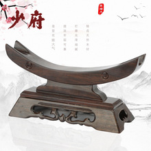 黑檀实木剑架武士刀架展示架摆件宝剑托架底座立式兵器架工艺品