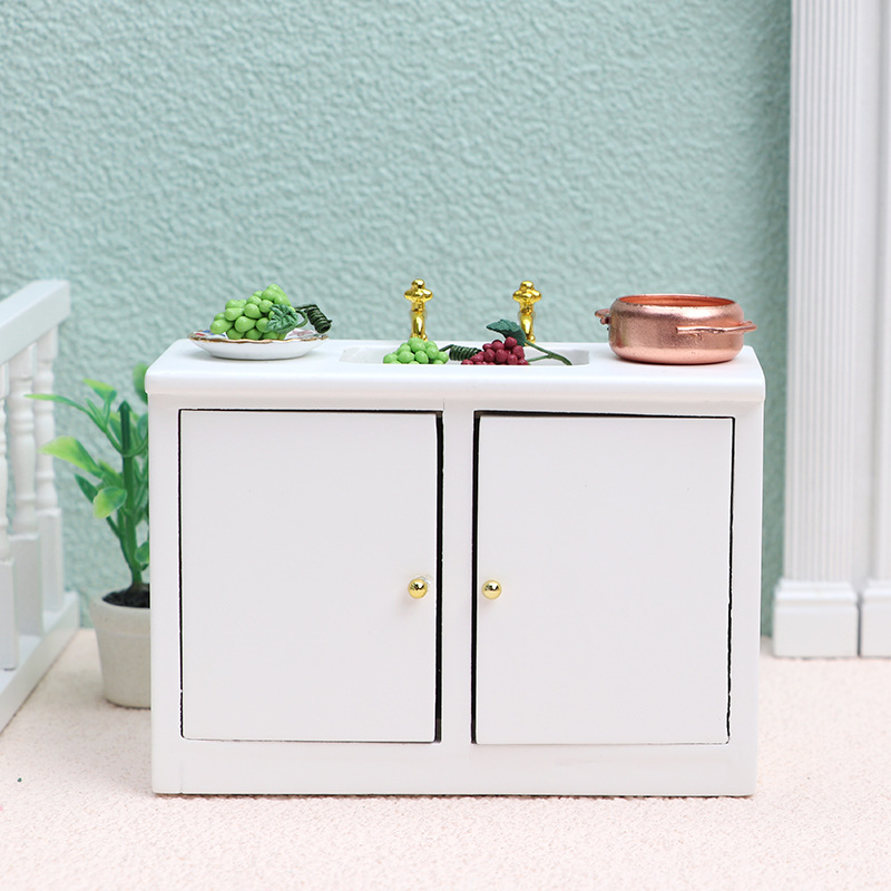 1:12娃娃屋dollhouse微縮家具浴室場景迷你家具白色洗手台水槽