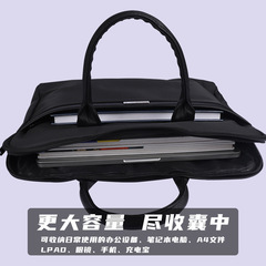 Zippered Double-Layer Office Document Briefcase Oxford Cloth Ant Fabric Document Bag with Printed Logo