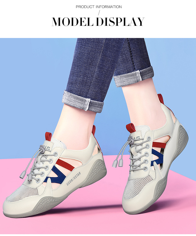 Giày sneaker nữ da thật lỗ thoáng khí đế phẳng nhẹ mùa hè 2025 — Màu xanh lá cây (1061), B5-05=giá trị thông số Kd, (cài 2), Màu trắng (1061), Trắng đen 1062 chi tiết 20