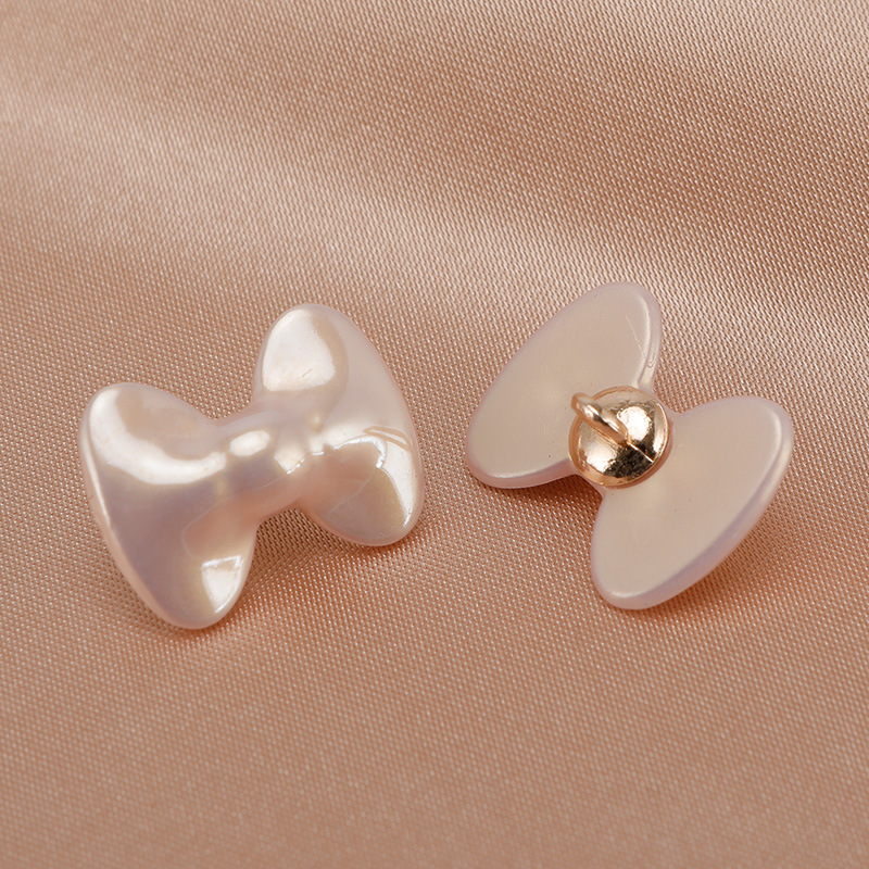 卡通蝴蝶结ABS扣 金属高脚纽扣可爱羊绒大衣棉服外套装饰手缝扣