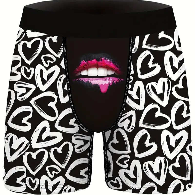 Personalidad divertidos labios sexy estación independiente transfronteriza impresión digital 3D pantalones cortos de playa deportivos de moda para hombres MP01