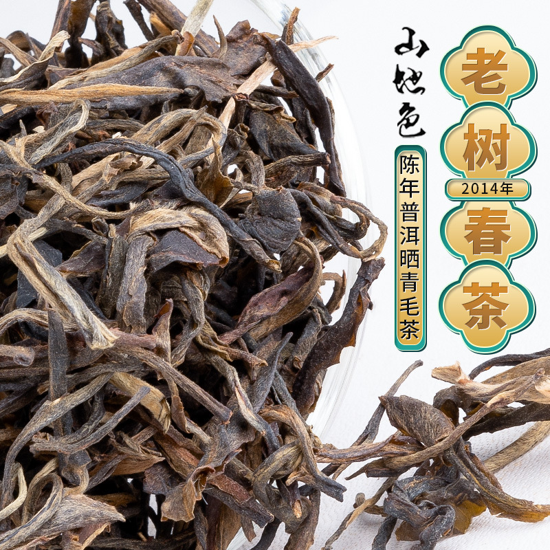 云南普洱山地色大叶种晒青毛茶500g临沧双江勐库源头春老生茶散装