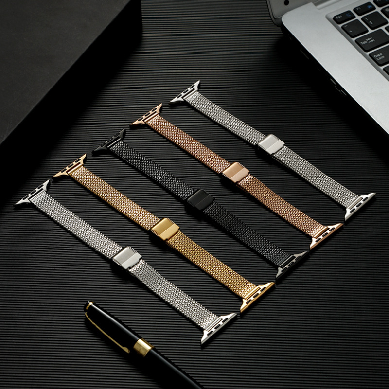 Suitable for Apple Watch Wheat Buckle Mesh Strap Ins Metal Strap S10S9Ultraiwatch Double Buckle
