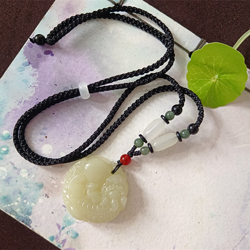 옥 비드 블랙 로프 (크기: 직경 35mm) 로 요구에 아프간 파란색과 흰색 옥