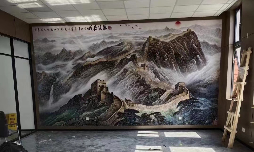 新中式背景墙万里