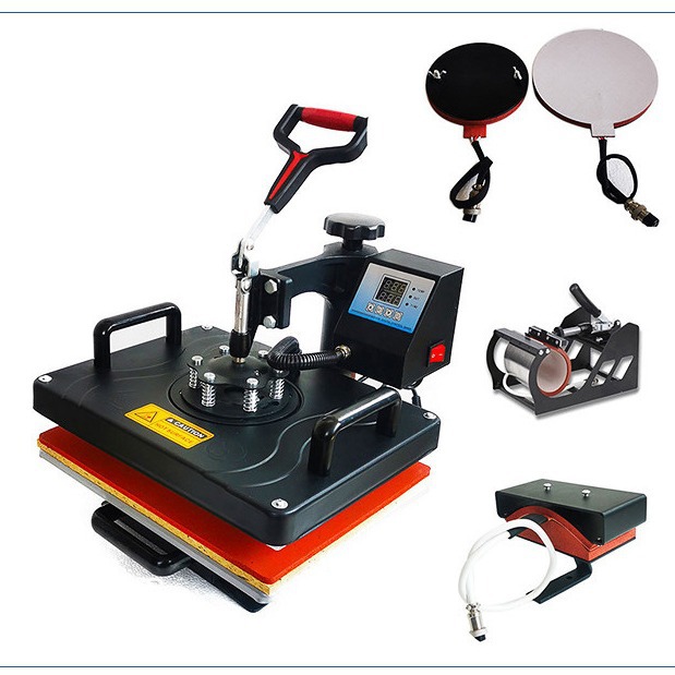 5 - en - 1 máquina de transferencia térmica multifuncional máquina de pintura en caliente máquina de impresión de prendas de vestir máquina de impresión de tazas de disco de teléfono móvil máquina de impresión de goma