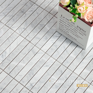 Fresh and Elegant Style Carrara White Flat Stone Mosaic Bathroom Tiles, Toilet and Kitchen Background Wall Tiles