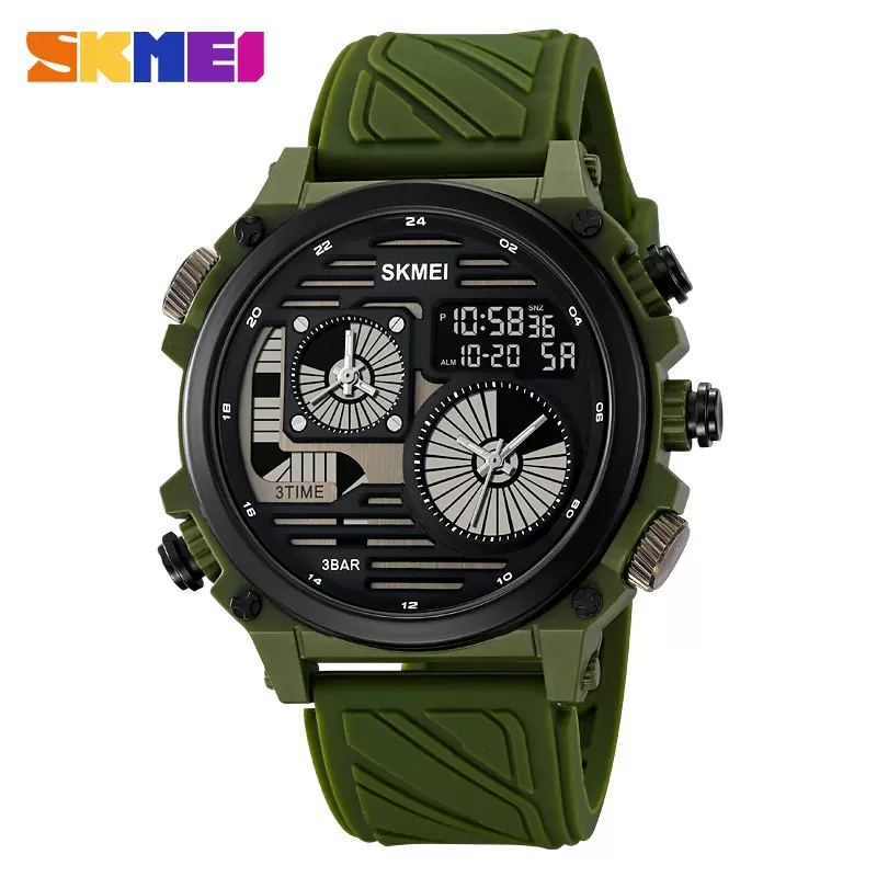 时刻美户外运动手表男款学生电子手表闹钟防水夜光多功能电子表