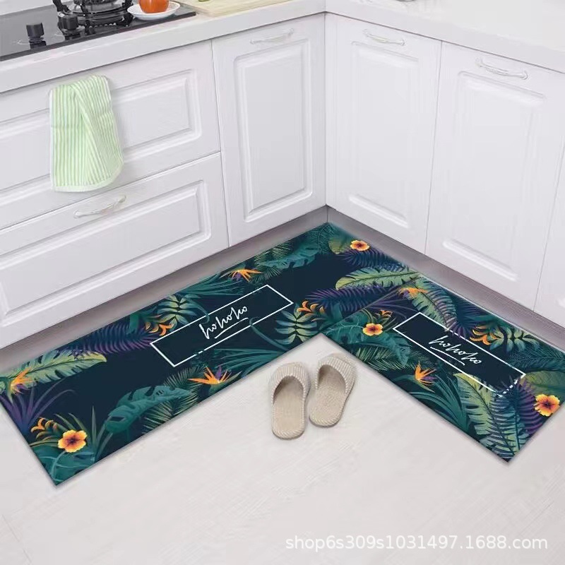 Alfombra de piso de cocina fábrica al por mayor puerta larga alfombra antideslizante alfombra de cocina alfombra de puerta de dibujos animados del hogar estera de la puerta