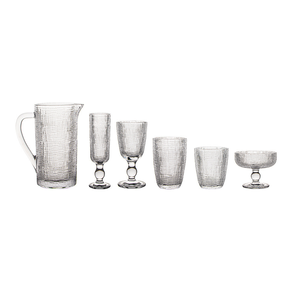 Tazas de vidrio de tela ligera de lujo tazas de alto pie de tazas de agua de alto valor de la cara doméstica tazas de vino comercial tazas de vidrio tazas de champán