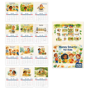 Cross-Border New Product 2026 Money Smarts for Kids Kidsren's Financial Management Smart Calendar in Stock