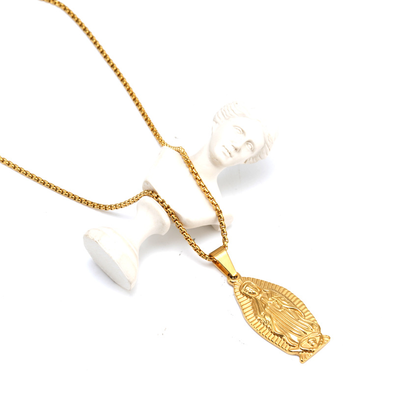 Ethnic Style Virgin Mary Stainless Steel Plating Pendant Necklace