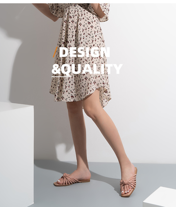 Tek Kelime Örgülü Düz Sandalet Ve Terlik Yaz Modası Hollow Beach Terlik_voghion.com