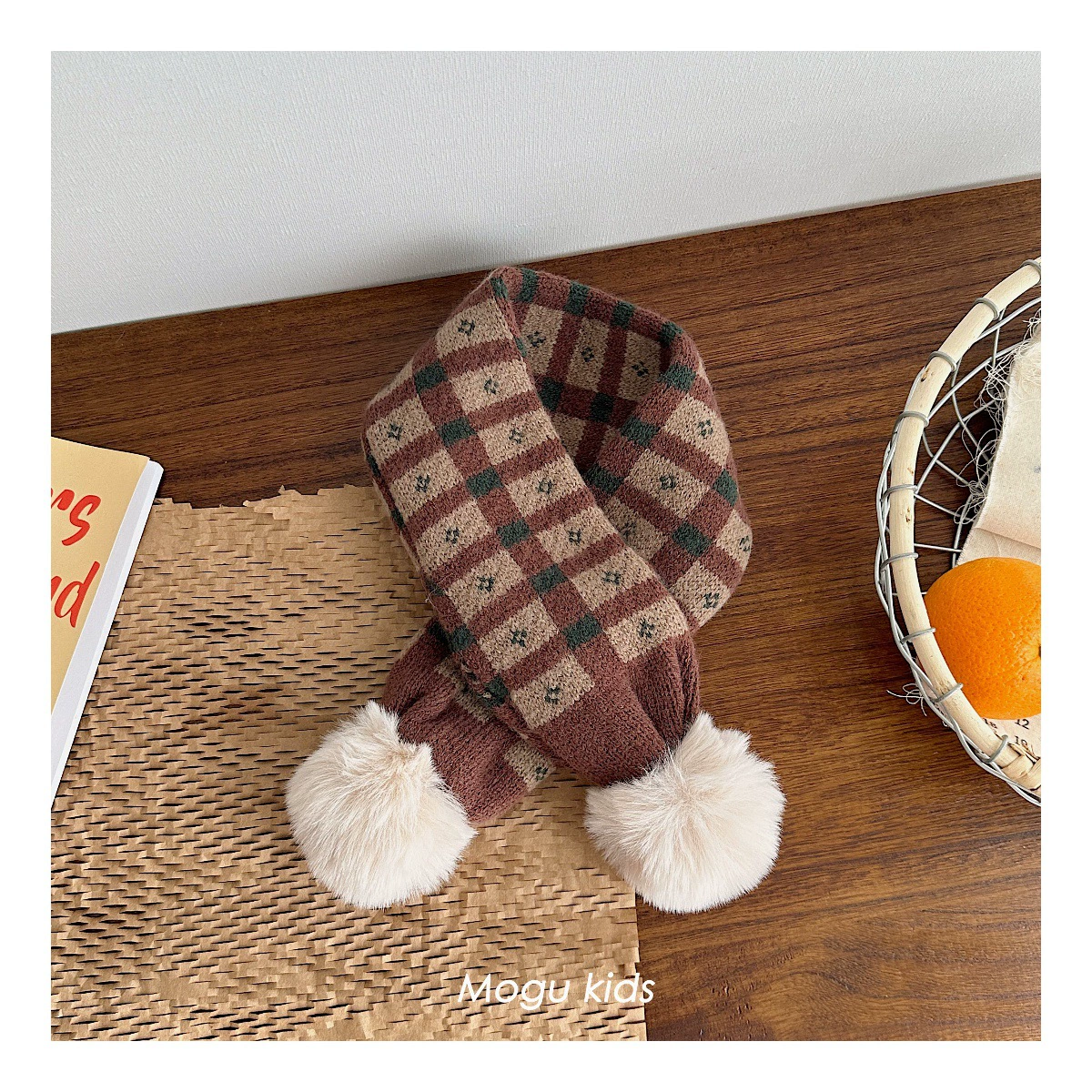 Детский тёплый ветронепроницаемый шарф для мальчиков, с цветочным рисунком