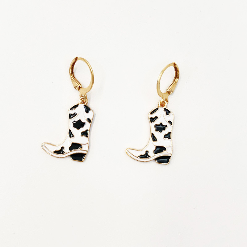 Cowboy Style Style 1 Pair Cowboy Style Geometric Boots Enamel Alloy Drop Earrings