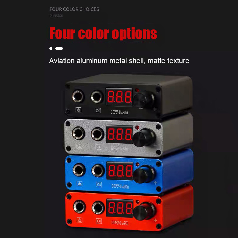 Fuente de alimentación para tatuajes Tuffking 1.5A, voltaje estable, corriente completa, múltiples velocidades, pantalla LCD, fuente de alimentación para tatuajes transfronteriza.