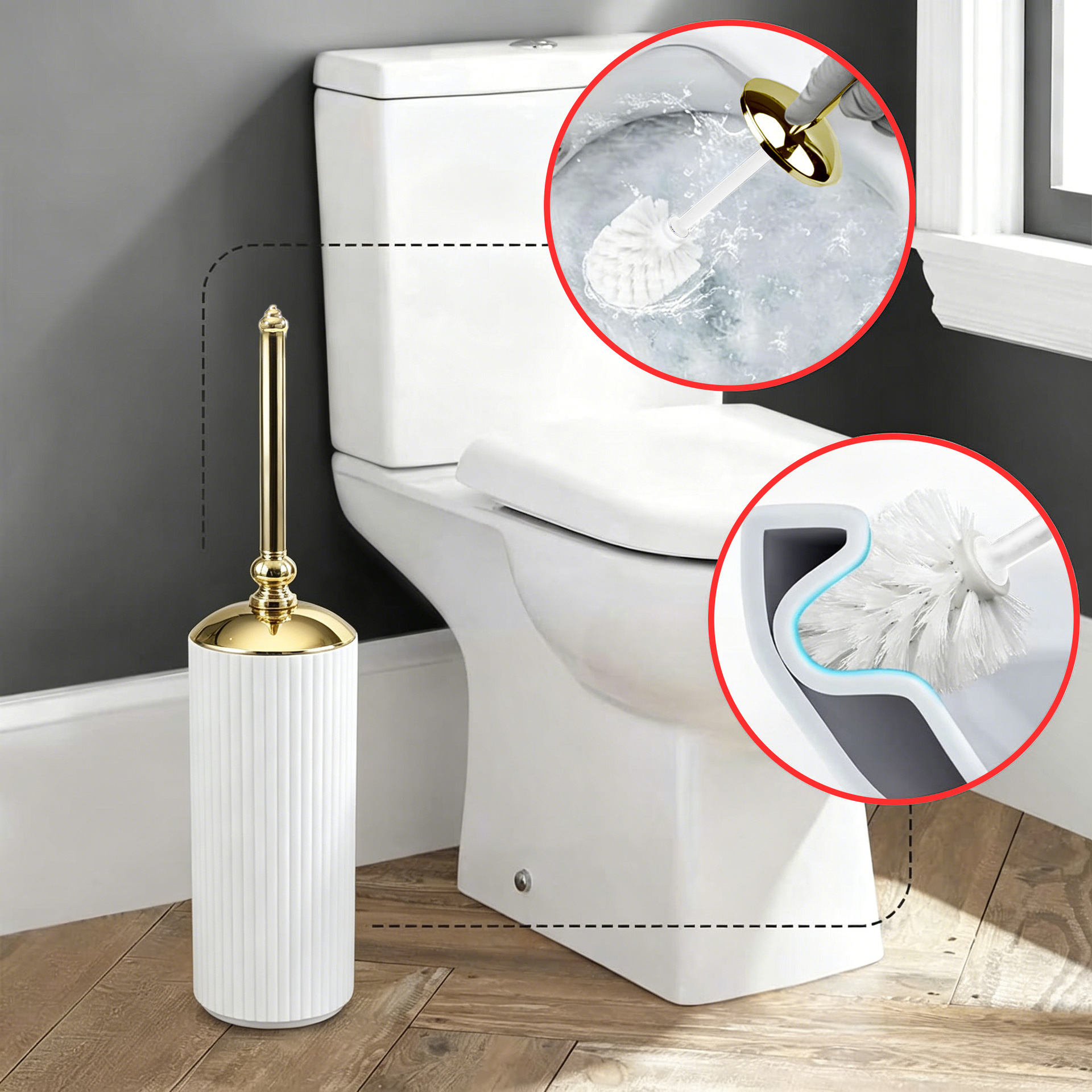 Hot-Selling Bathroom Hotel Toilet Brush Set, Bathroom Home Cleaning Toilet Brush Holder Cup, Toilet Supplies, Household Storage