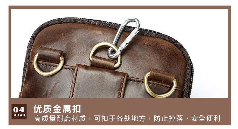 Túi đeo chéo nam da bò lớp đầu dạng nhỏ đựng điện thoại, đeo vai hoặc thắt lưng — 8326B nâu (nhỏ), Cà phê 8326F (nhỏ), Cà phê dầu 8326 chi tiết 34
