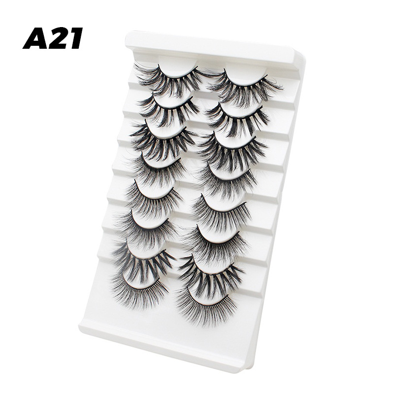 DINGSEN fuente transfronteriza fábrica pestañas falsas 8 pares de pestañas naturales gruesas de gran volumen LOGO