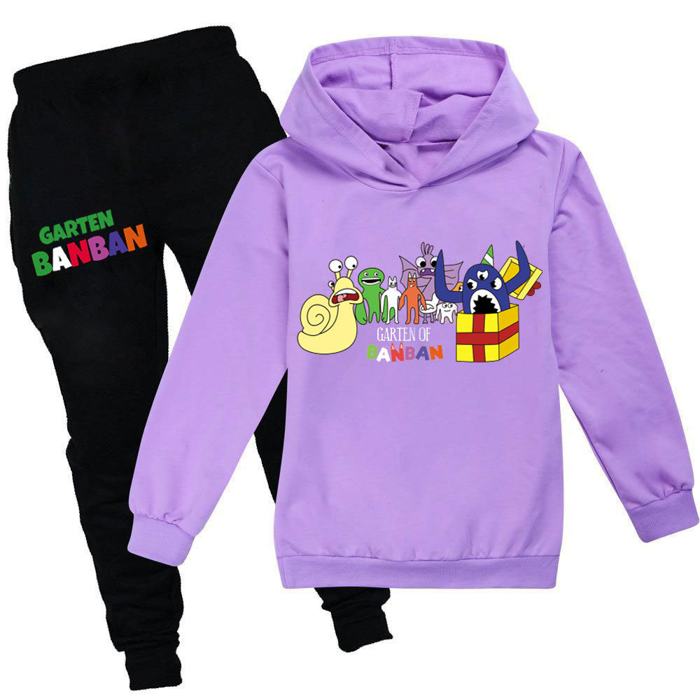 Garten of Ban osztályú kerti fiús és lányos kapucnis pulóver + hétköznapi nadrág szett gyári áruk_voghion.com