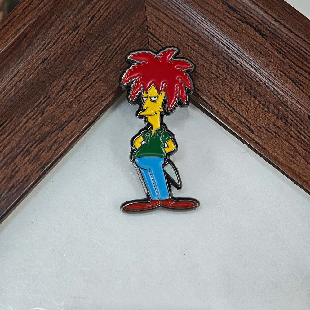 Cartoon Bob Enamel Metal Badge, Fan Collectible Accessory Featuring the Villain Character from the American Tv Series, Fun Pin Decoration