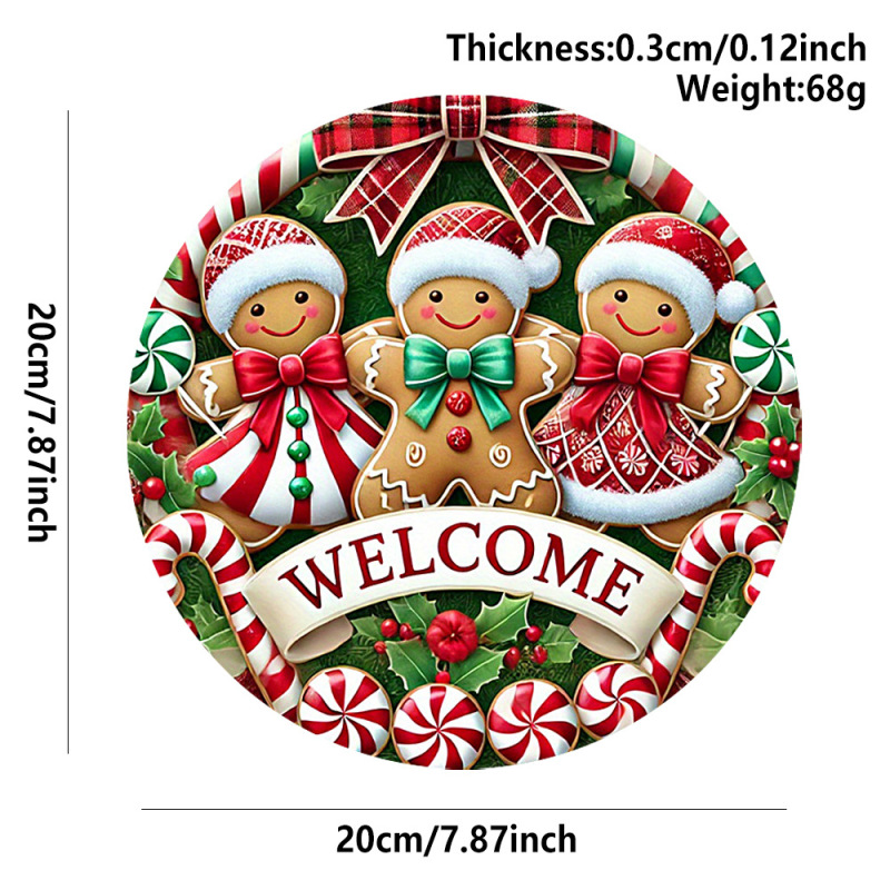 現物クリスマス装飾品ペンダント木製看板シリーズサンタクロース雪だるまヘラジカ円形標識表札|undefined