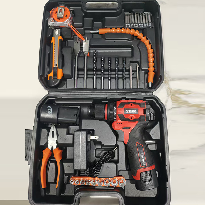 五金工具组合套装手电钻锂电钻 家用冲击钻充电式电钻电动螺丝刀