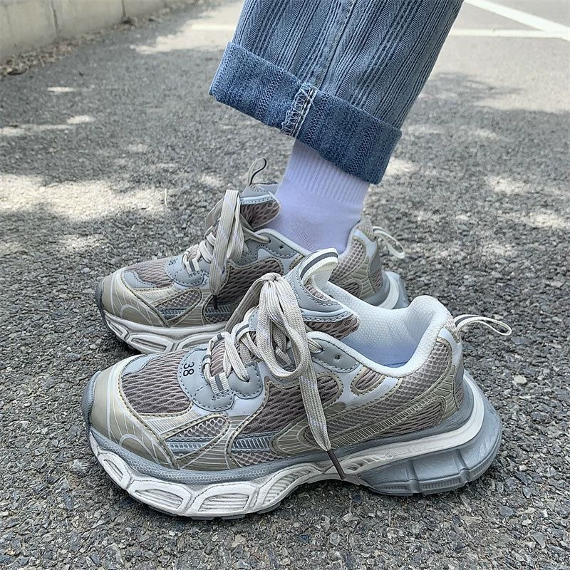 Мужская обувь, самая популярная подходящая обувь для трибутомии, корейский стиль, новинка 2025, студенческая повседневная обувь для папы на толстой подошве, женская спортивная обувь в стиле ретро